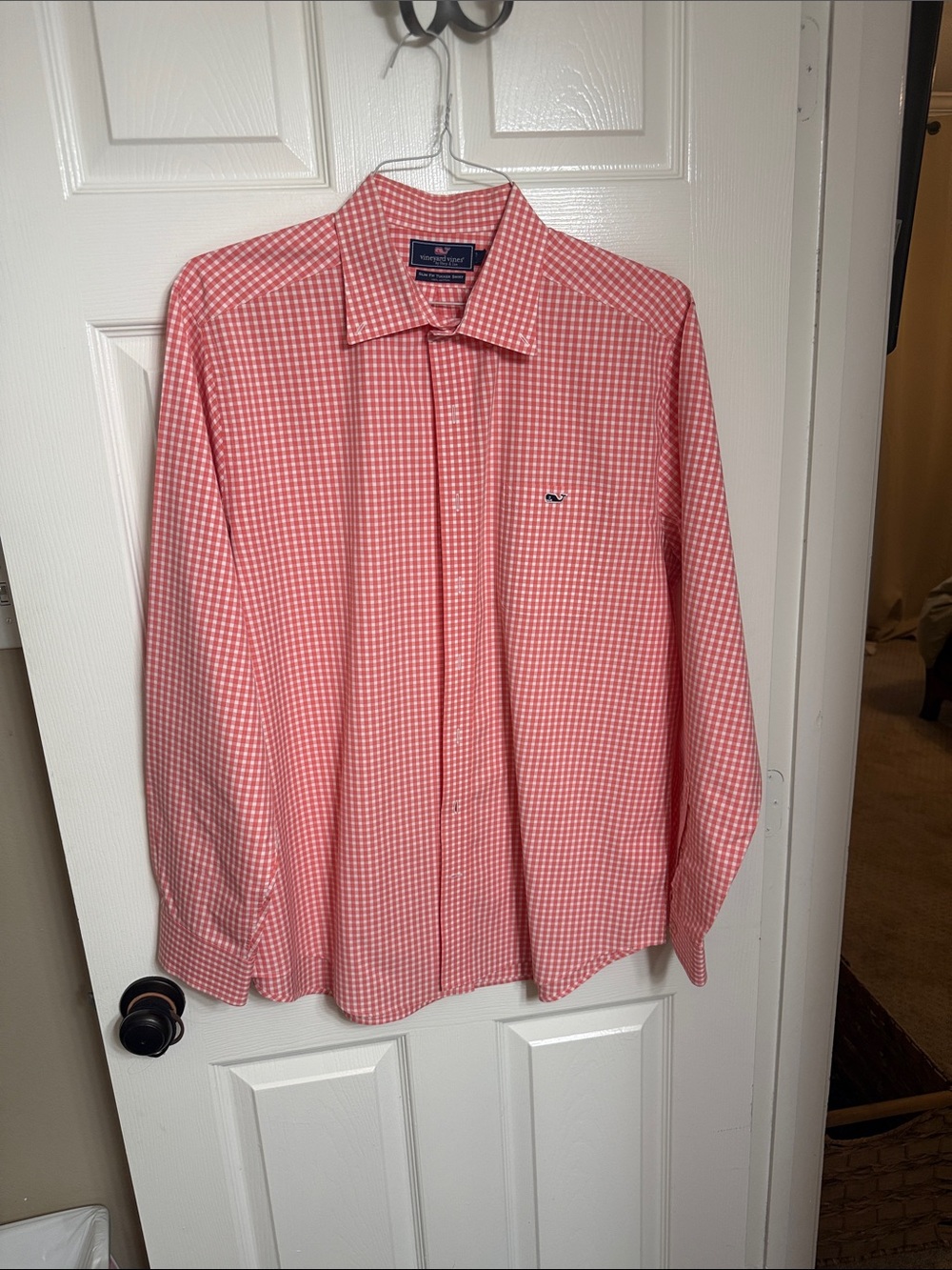Vineyard Vines Pink Gingham Long-Sleeve Dress Shirt